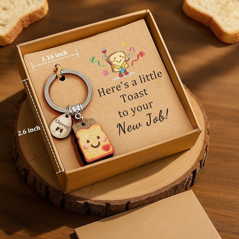 PEALICIOUS New Beginnings Gifts for Girls Toast Keychain, Galentines Day Gifts for Best Friend Love/Engagement/Housewarming/Birthday Present as Her Valentines Keychains for Couple Coworker Sister - Image 5